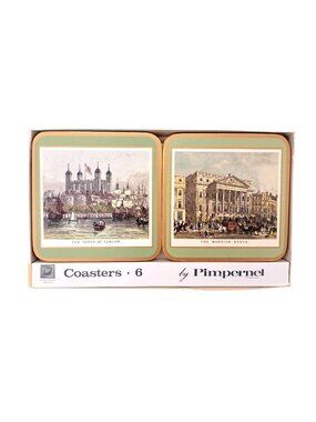 Vintage Pimpernel 19th Century London Landmark Coasters Set Of 6 New Open Box